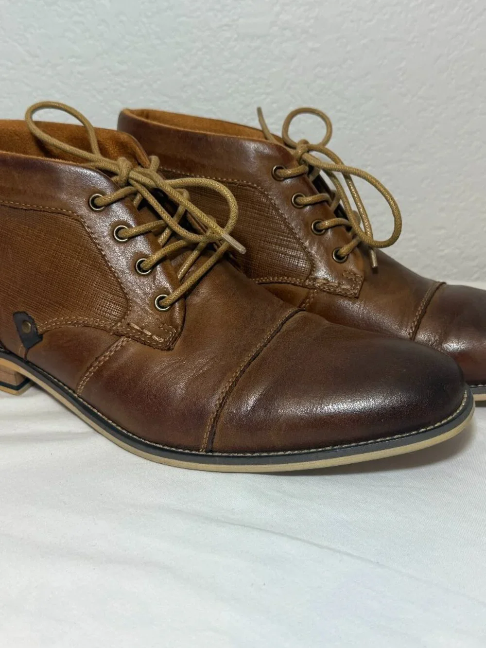 Steve Madden P-Klatin Brown Tan Leather Lace Up Chukka Boots - Mens size 9